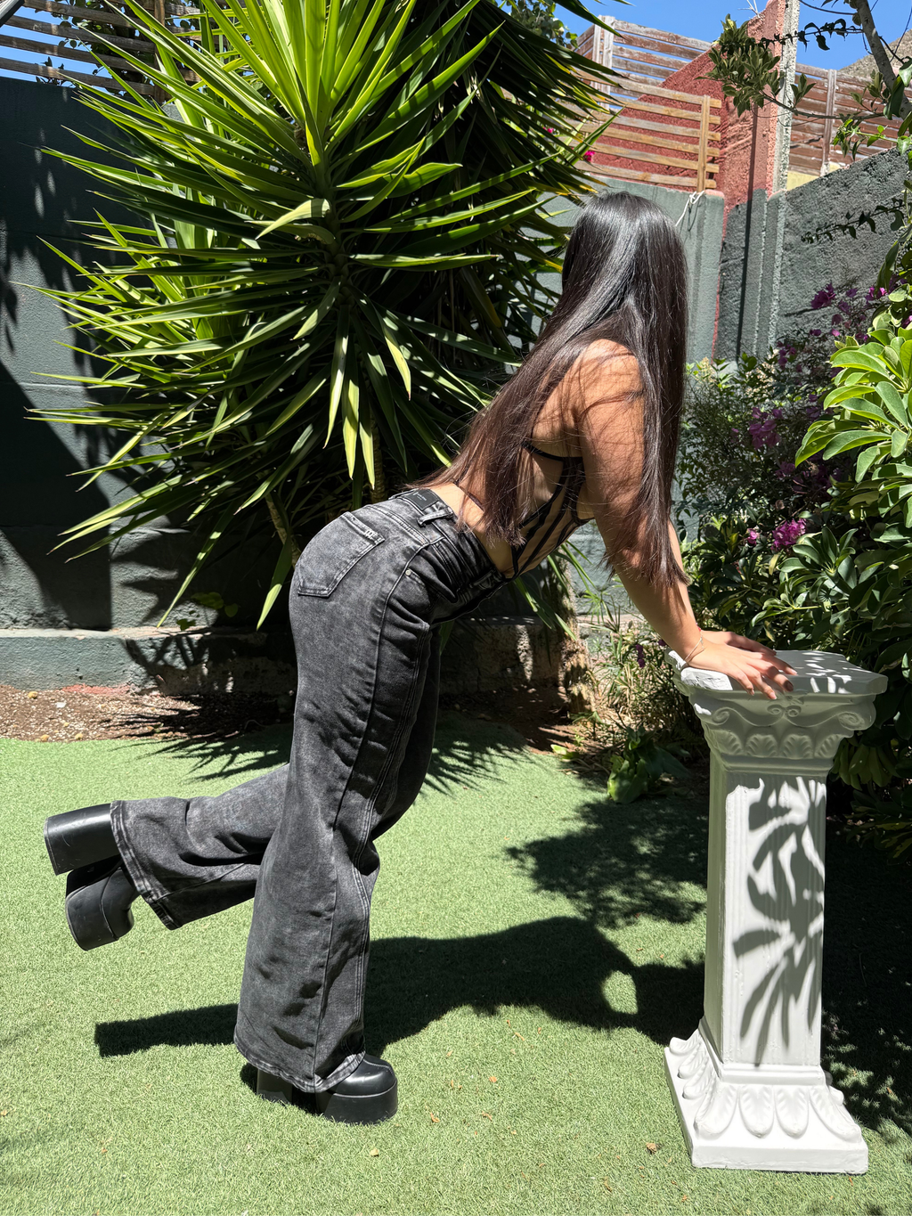 JEANS WIDE LEG BLACK