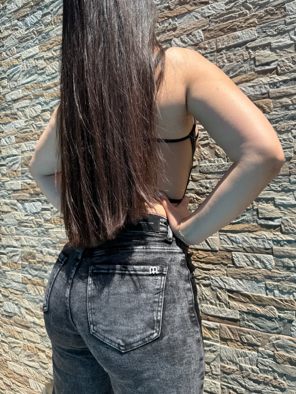 JEANS WIDE LEG BLACK